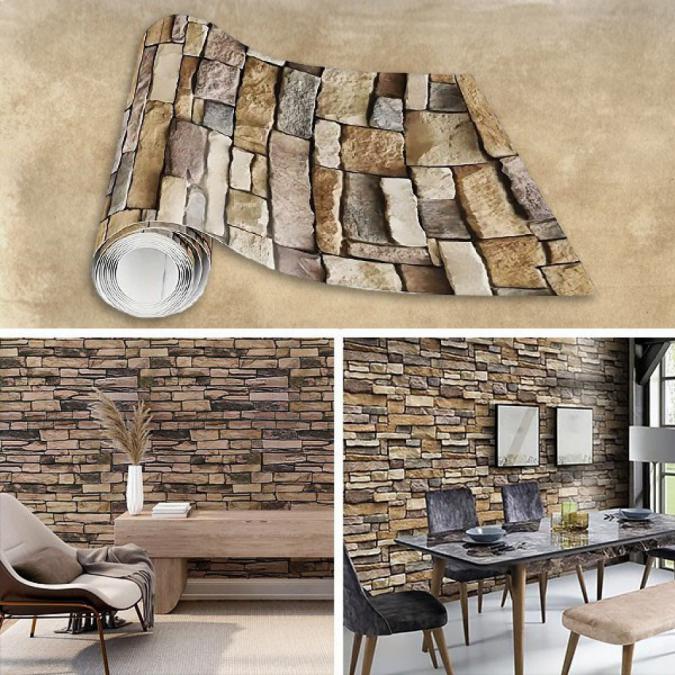 Самозалепващ 3D тапет с тухлен ефект  Pvc, водоустойчив и шумоизолира