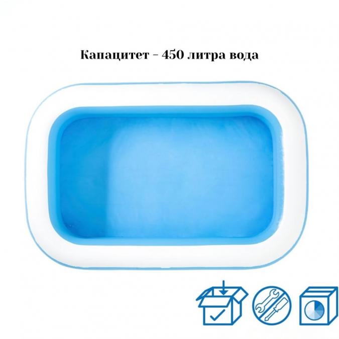 Надуваем семеен басейн 200x150 см  компактна електрическа помпа