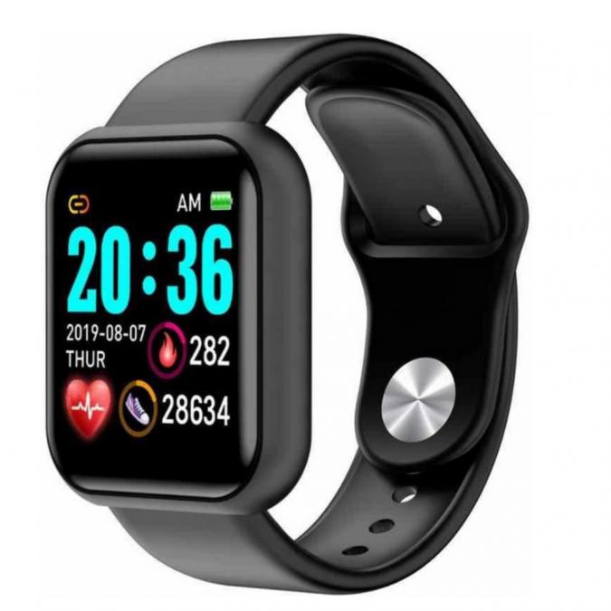 Смарт часовник L18 черен  фитнес тракер с пулс, кръвно, Spo2 и извест