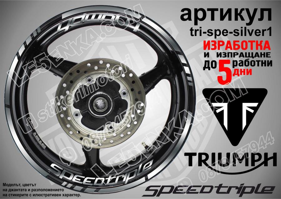 Triumph Speedtriple Silver надписи и кантове за джанти