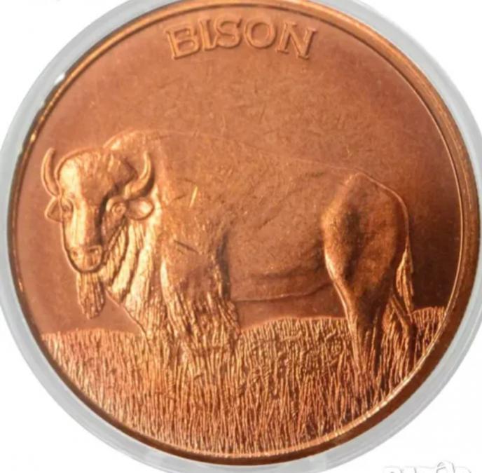 1 oz copper bar 99.9 % чисто медно кръгло кюлче Bizon