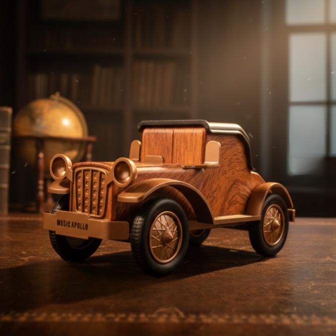 Bluetooth радио колонка A9, 5W, 1500mah  стилен дървен дизайн