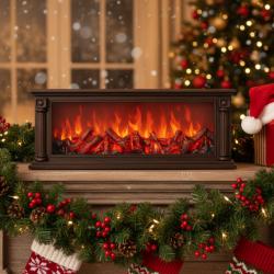 Голяма LED камина с ефект на жар  уют и атмосфера без дим и огън Sp47