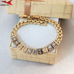 Гривна с 14К златно покритие и с цирконий