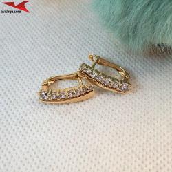 Обеци с 14К златно покритие и с цирконий