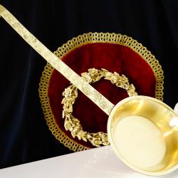 Бронзов черпак 500 мл., позлата.