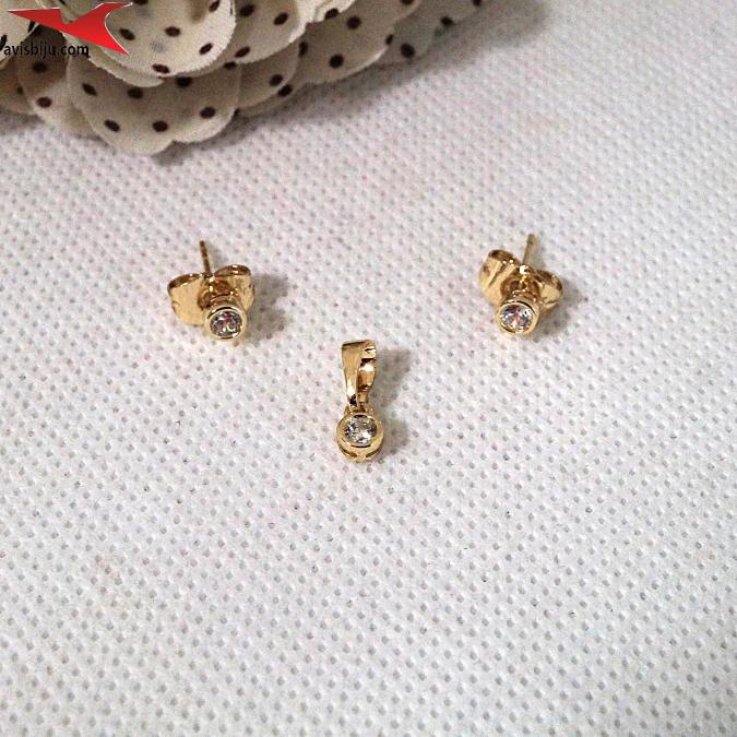 Коплект с 14К златно покритие и с цирконий