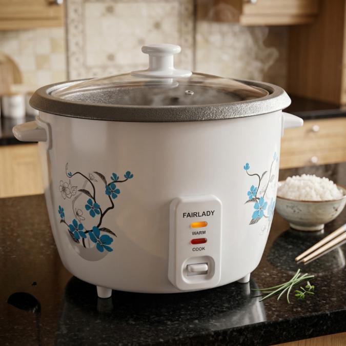 Компактен електрически оризовар 0.6 л с функция готвене и поддържане н