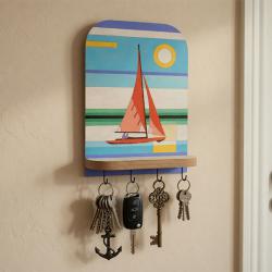 Хендмейд закачалка за ключове с платноходка.