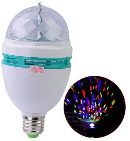 Диско LED лампа, въртяща се крушка - автоматично въртене с кристални т..