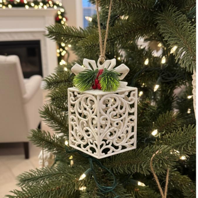 Коледни играчки за елха Winter White Elegance луксозни висящи деко
