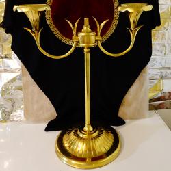 Позлатен месингов свещник 55 см., 4.5 кг.