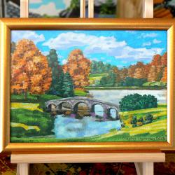 Малък пейзаж с мост.