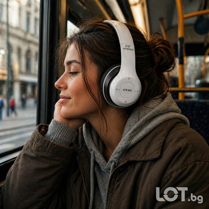Безжични Bluetooth слушалки P47, Bluetooth 4.2 Edr, Вграден микрофон,