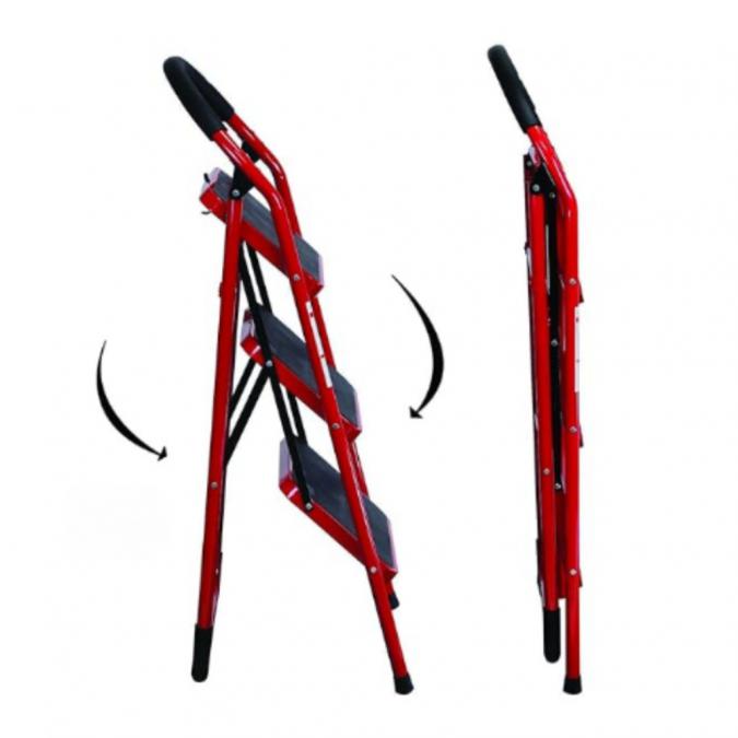 Лека сгъваема стълба  3 Стъпала, до 150 кг, супер компактно прибиране