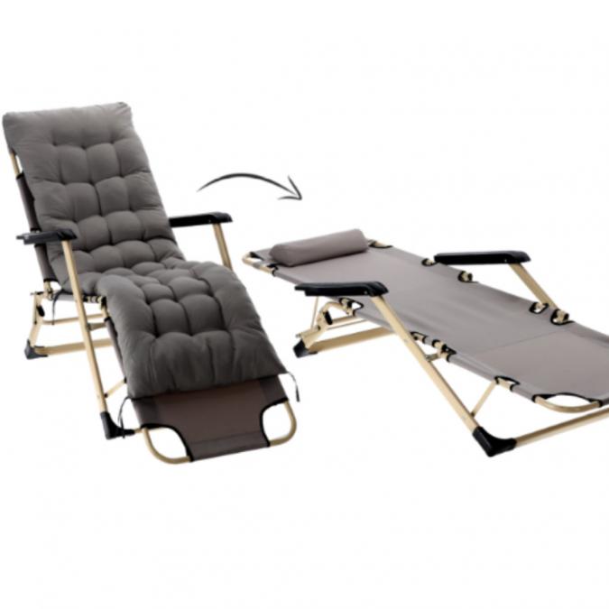 Сгъваем шезлонг с голяма възглавница - стилен, практичен и удобен