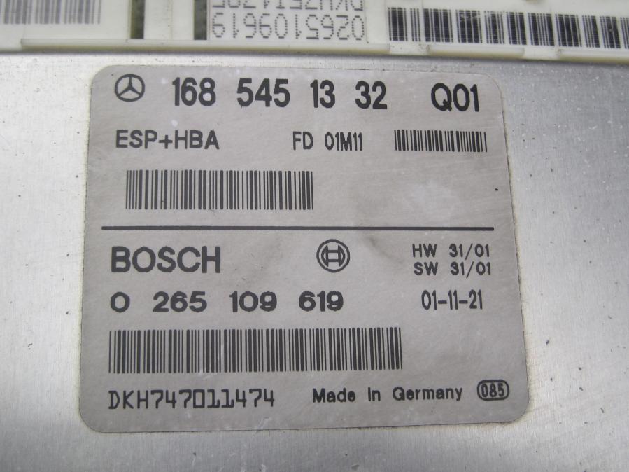 ESP - ABS компютър 1685451332 Bosch 0265109619 Mercedes A Class W168