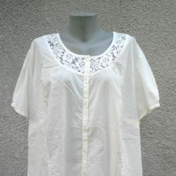 4XL Нова бяла памучна риза