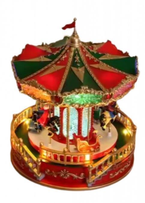 Музикална Коледна въртележка със светлини и музика