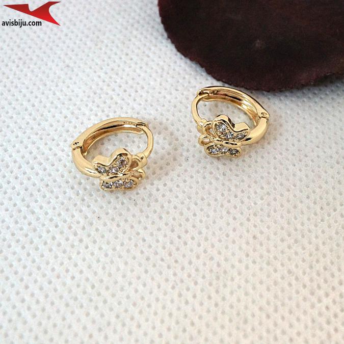 Обеци с 14К златно покритие и с цирконий