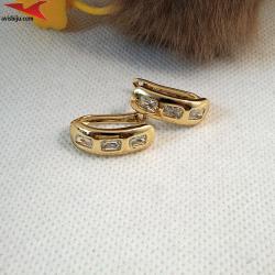 Обеци с 14К златно покритие и с цирконий