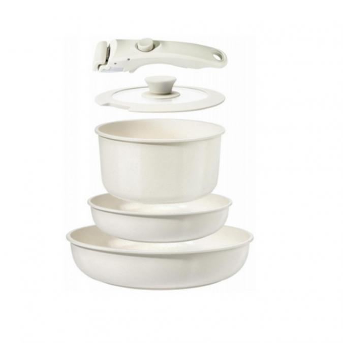 Комплект съдове Goldmann Gm-1005  5 части с подвижна дръжка, мраморно