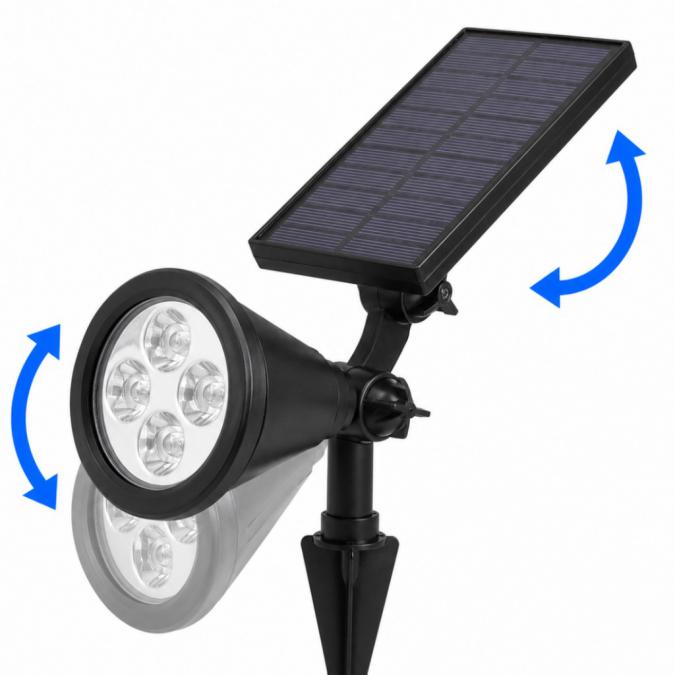 Соларен LED прожектор за градина 4 LED  Водоустойчив, с автоматично в