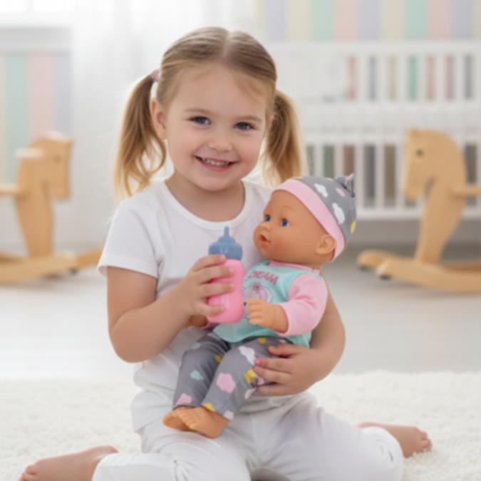 Кукла бебе 12 инча, която яде, пие и пишка  забавление и грижа за вся