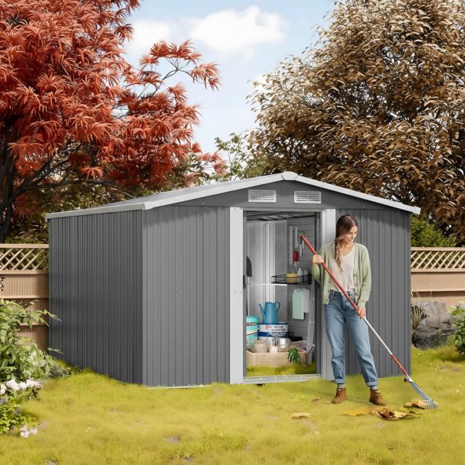 Метална градинска къща за инструменти с вентилация и заключване - 277