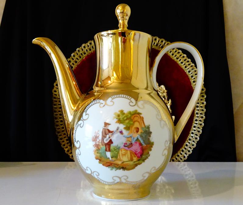 Кана баварски порцелан, злато, картина, 1.5 л.