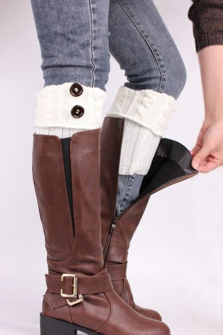 Дамски вълнени плетени гети без пръсти, различни цветове