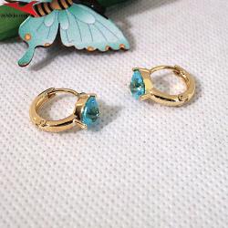 Обеци с 14К златно покритие и с цирконий