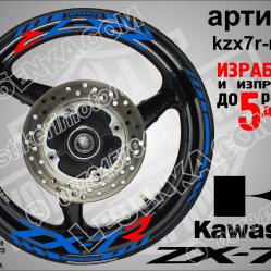 Kawasaki Zx-7r Blue надписи и кантове за джанти