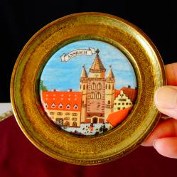 Бронзова чиния с изображение от Ansbach, порцелан.