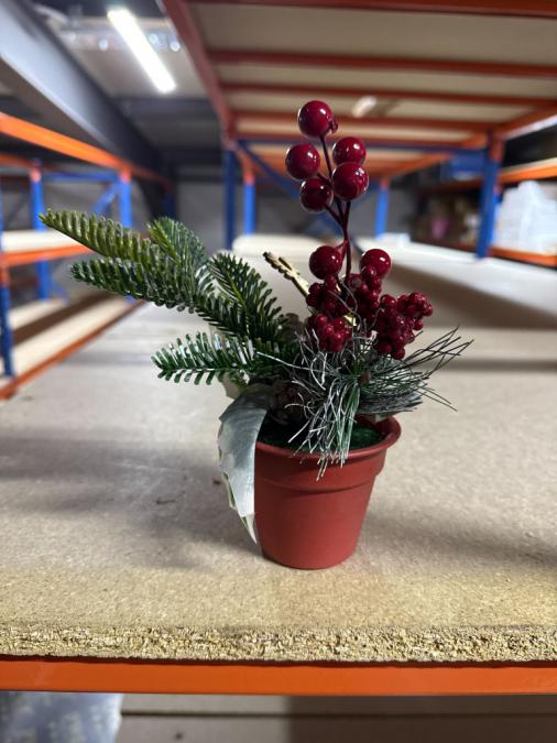 Изкуствена коледна декорация в саксия, 1 бр Classic Flora.