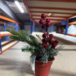 Изкуствена коледна декорация в саксия, 1 бр Classic Flora.