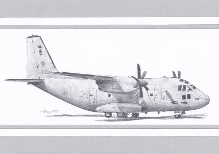 Самолет Спартан, рисунка с молив.