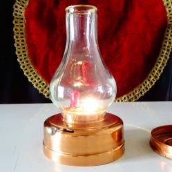 Медна лампа на батерии Made in British C. C., газена лампа.