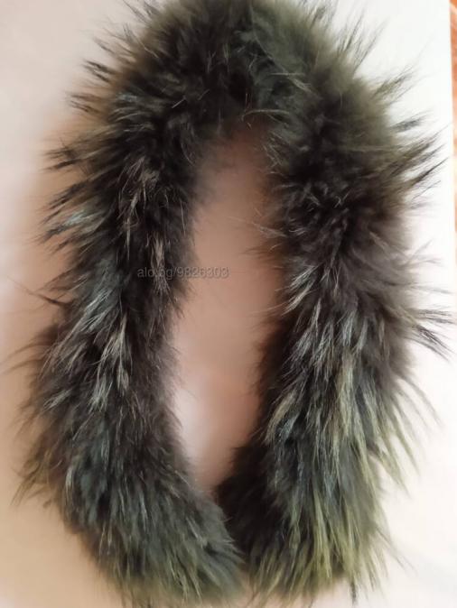 Кожена яка 70 см естествен косъм