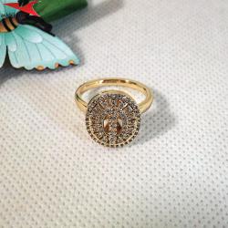 Пръстен с 14К златно покритие и с цирконий