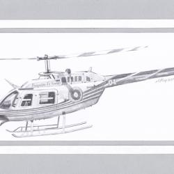 Хеликоптер Бел-206. Рисунка с молив.