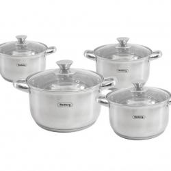 Комплект тенджери Rosberg 16 18 20 24см. - 1.8 2.5 3.4 5.8л., Неръжд. ..