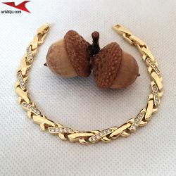 Гривна с 14К златно покритие и с цирконий