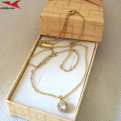 Колиета с 14К златно покритие и с цирконий