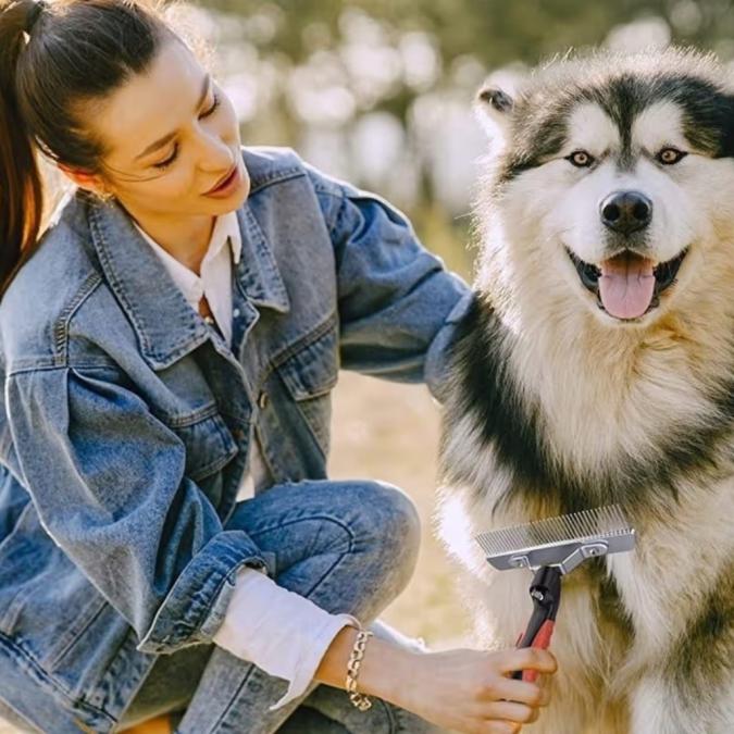 XL гребен за кучета и котки  лесно премахва подкосъм, падаща козина и