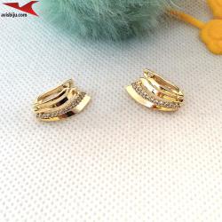 Обеци с 14К златно покритие и с цирконий