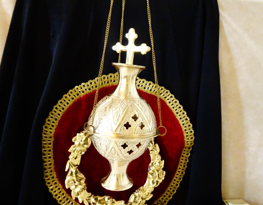 Висящо бронзово кадило, кадилница, кандило, тамянник.