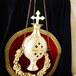 Висящо бронзово кадило, кадилница, кандило, тамянник.