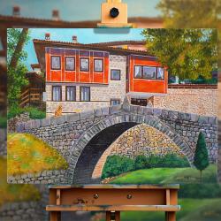 Пейзаж от Копривщица. Маслена картина.