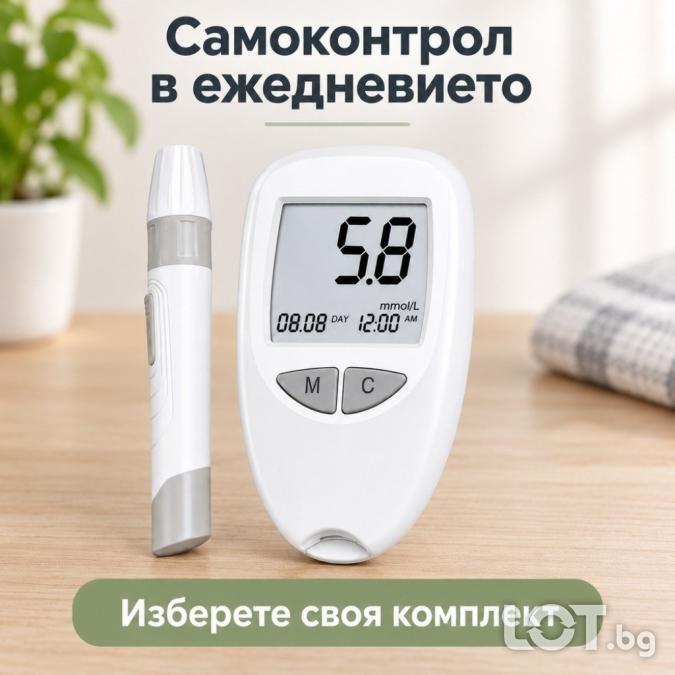 Глюкомер за кръвна захар с 50 тест ленти и 50 ланцети  резултат за 5